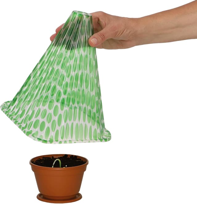 Thumbnail 6 de COM-FOUR 24 cappellini da sole per piante (altezza circa 23 cm) in plastica verde