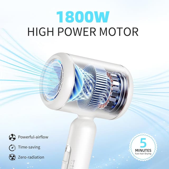 Thumbnail 2 de Hair Dryer Foldable 1800W Travel Hairdryer