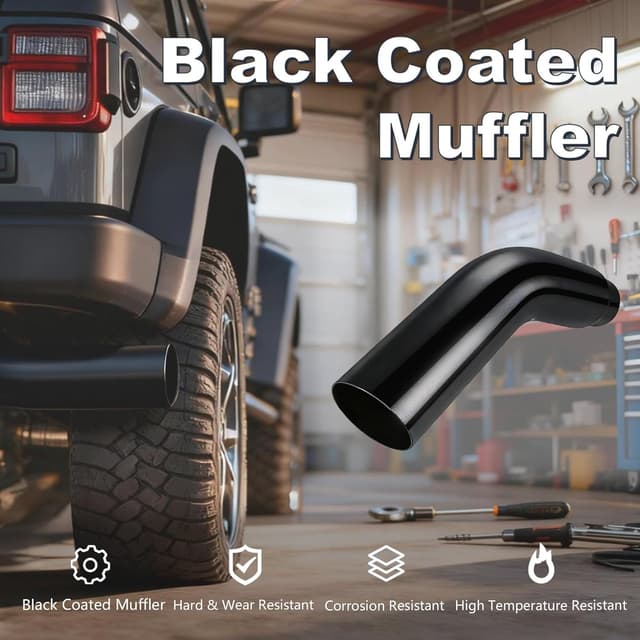 Detalle de 5" to 6" Exhaust Elbow with Clamp (Chrome/Black Coating) — No Welding Required