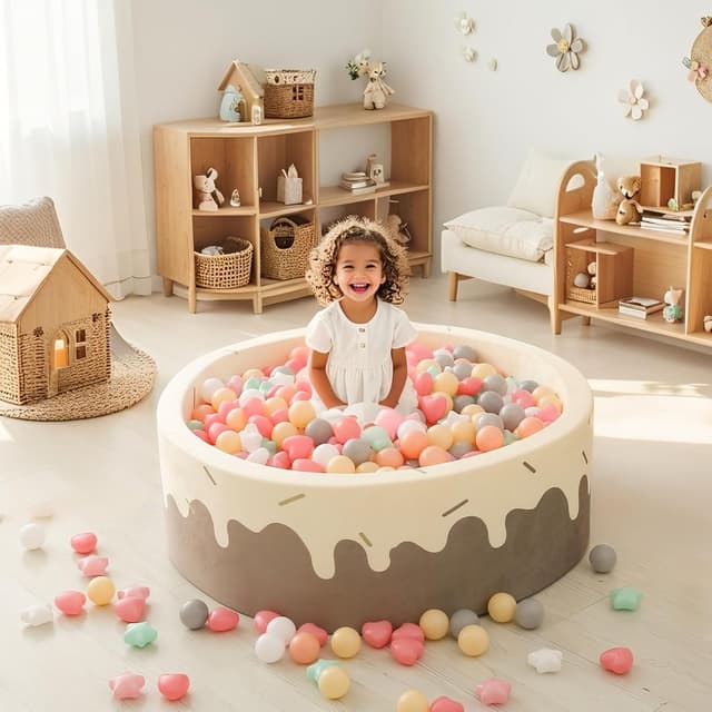 Detalle 1 de GOGOSO Ball Pit Balls (100pcs) Star & Heart Plastic Balls for Toddlers Kids