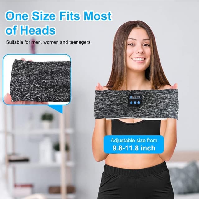 Thumbnail 6 de flintronic Bluetooth-Schlafstirnband mit HD-Stereo-Lautsprechern (Schlafkopfhörer) – kabellos & USB-aufladbar, Grau