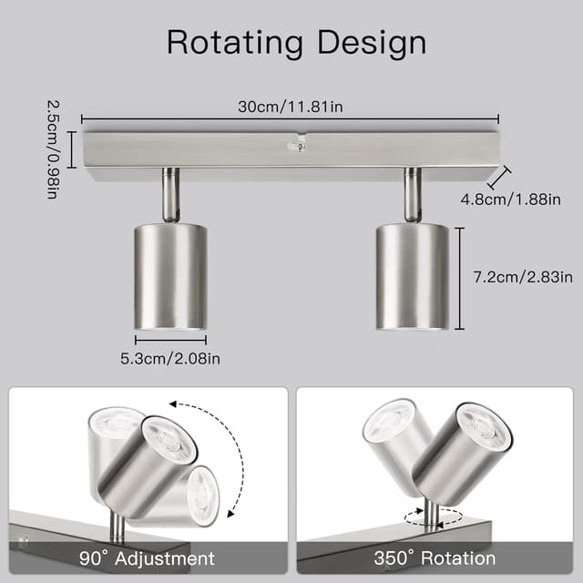 Thumbnail 5 de Ketom Lampada Faretti da Soffitto Orientabili GU10 2 luci