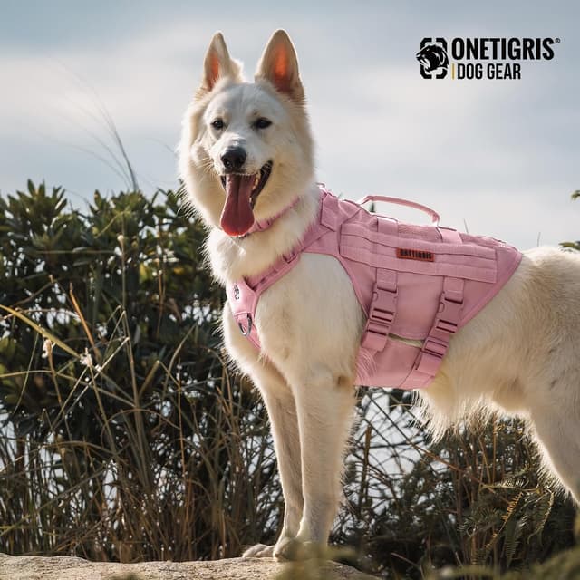 Detalle de OneTigris AIRE Mesh Tactical Dog Harness (No Pull) with Handle & MOLLE Pouches