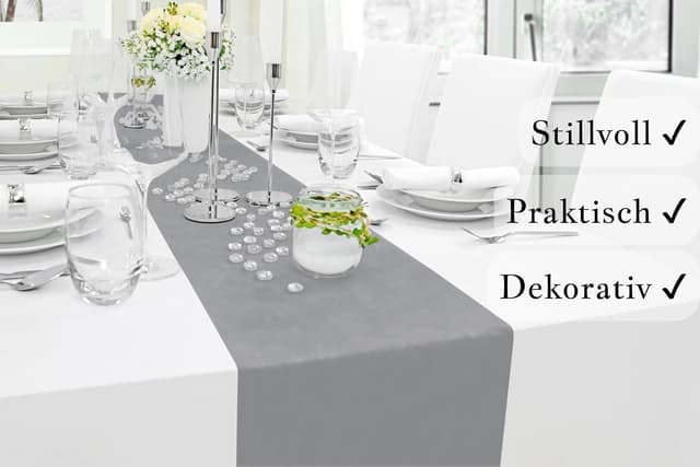 Detalle de Dunkelgrauer Tischläufer 30 cm x 25 m
