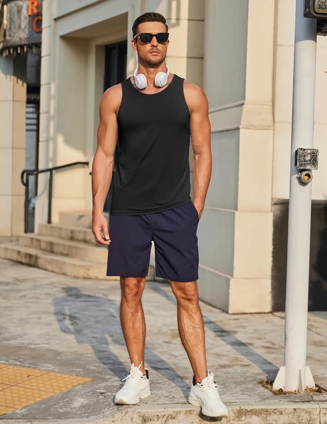 Detalle de COOFANDY Canotta uomo in confezione da 2/3: tank top traspirante senza maniche per palestra, yoga e uso casual