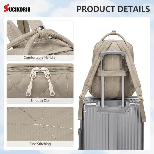Detalle 2 de SUCIKORIO underseat travel backpack 40x30x15/10cm with 14-inch laptop compartment (taslon cabin bag)