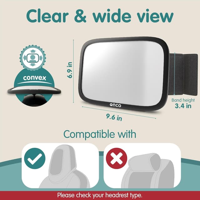 Detalle 2 de Onco Espejo de coche para bebé 360°