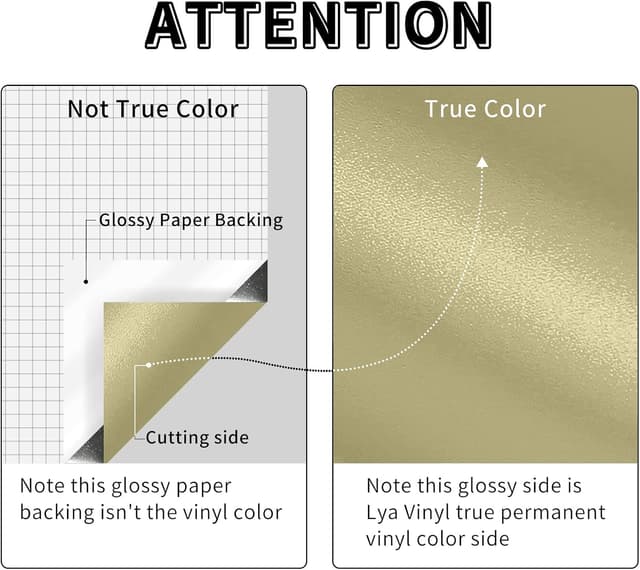 Detalle de Matte Metallic Permanent Vinyl Roll for Cricut (12" x 5ft) in Champagne Gold