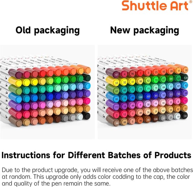 Detalle 2 de Shuttle Art Dual Tip Brush Pens (70 Colours) set with portable case & colouring book