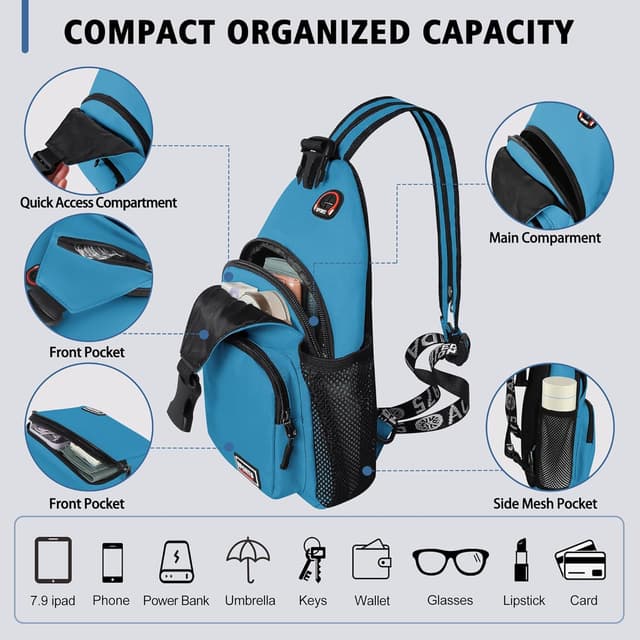 Thumbnail 4 de Geestock Crossbody Sling Bag waterproof daypack