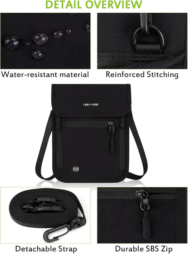 Thumbnail 3 de UBAYEE Brustbeutel mit RFID Schutz Reisegeldbeutel