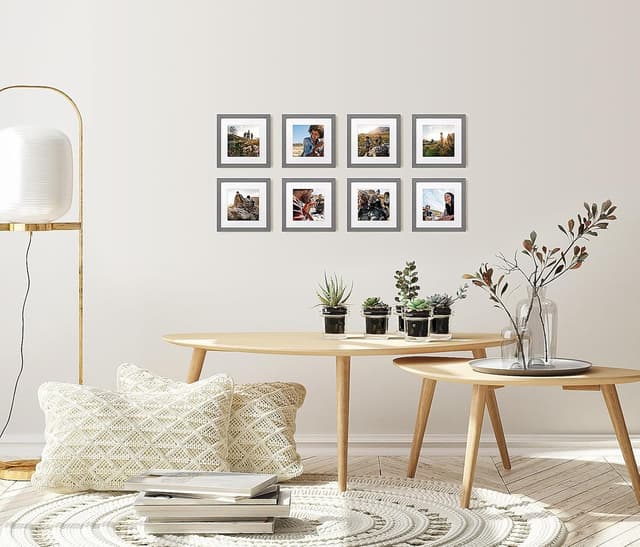 Detalle 2 de Walther Design Peppers cadre photo en noyer BP150N, profil rectangulaire mat (15 x 15 cm)