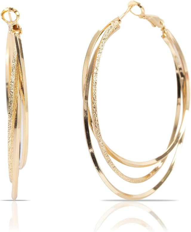 Detalle de Dzpuhuojz boucles d’oreilles triple créole