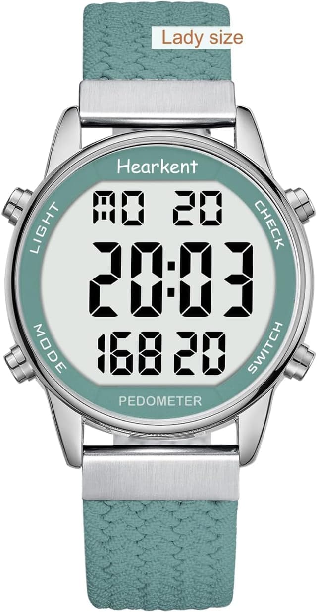 Detalle de Hearkent Women Pedometer Watch with Step Counter, 30M Waterproof EL Backlight & No-App Tracking