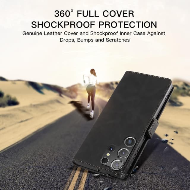 Detalle 1 de Leaisan Galaxy S23 Ultra Handyhülle aus Leder