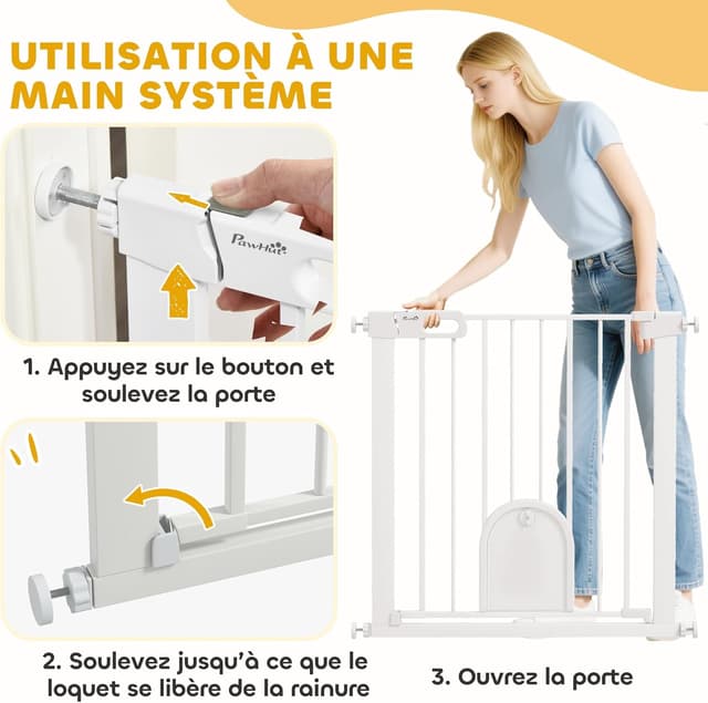 Thumbnail 3 de PawHut Barrière de sécurité 76 cm