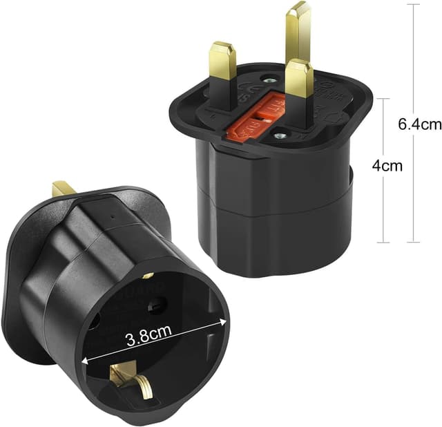 Detalle de VGUARD European to UK Plug Adapter 3 Pack 13A