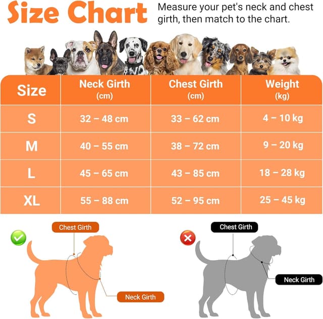 Detalle 2 de Funfox Dog Harness Small (Orange S) – no-pull puppy dog harness with vertical handle, reflective strips