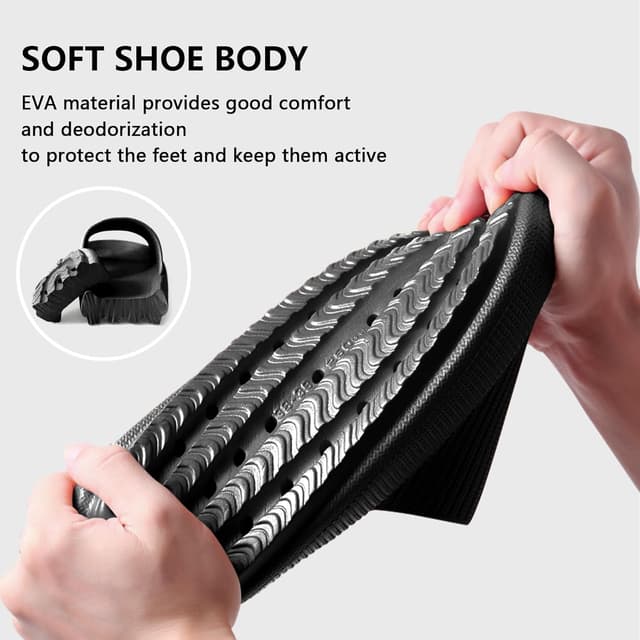 Detalle de HEOAARG Wolke Badeschlappen mit rutschfester EVA-Sohle – Badelatschen für Herren & Damen