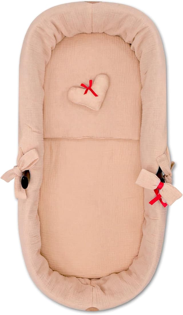 Detalle de Coussin de siège Mousseline pour poussette bébé (accessoires 3 pièces) Beige