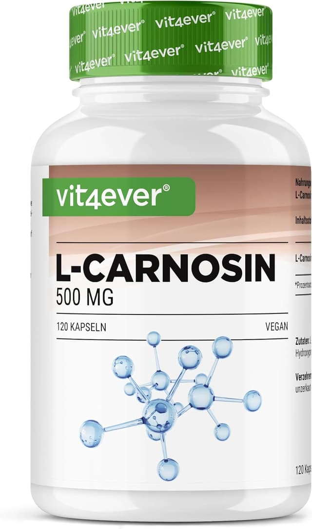 Detalle de L-Carnosine 120 capsules - 1000 mg par jour