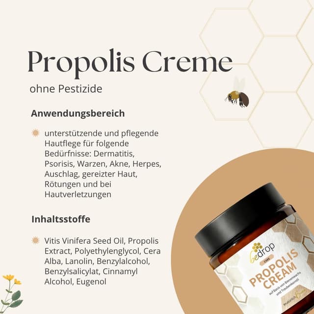Detalle 1 de bedrop Propolis Cream bei Akne Neurodermitis 60 g
