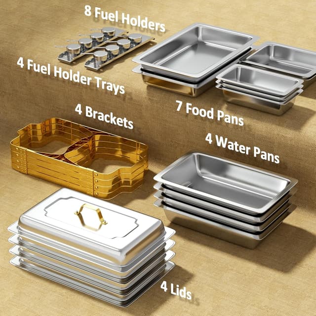 Thumbnail 3 de Nessxa Chafing Dishes 9QT 4-Pack 🍽️