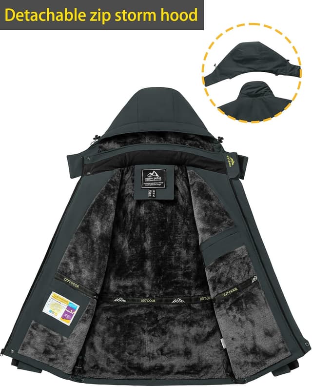 Detalle 2 de TACVASEN Men's Winter Ski Jacket Waterproof Hooded