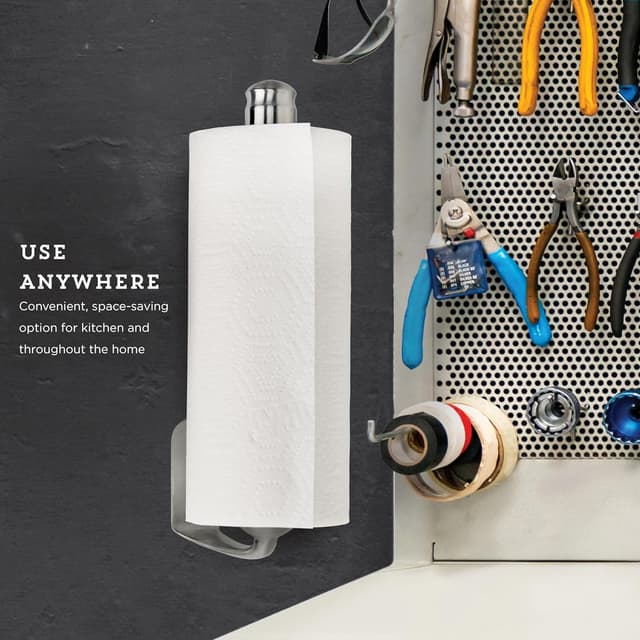 Detalle 1 de Kamenstein Perfect Tear Wall Mount Paper Towel Holder (14-Inch), Brushed Silver Metal Finish