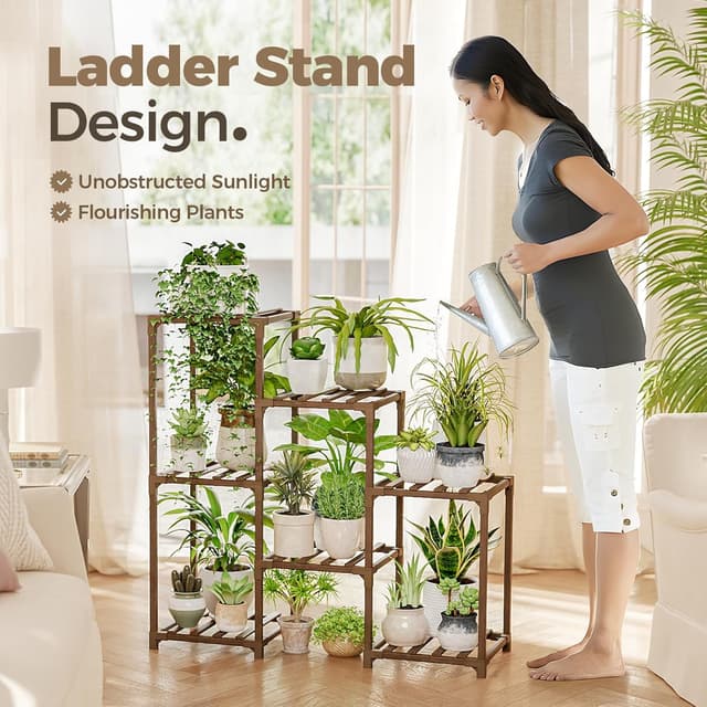 Detalle de Plant stand for multiple pots with 3 tiers