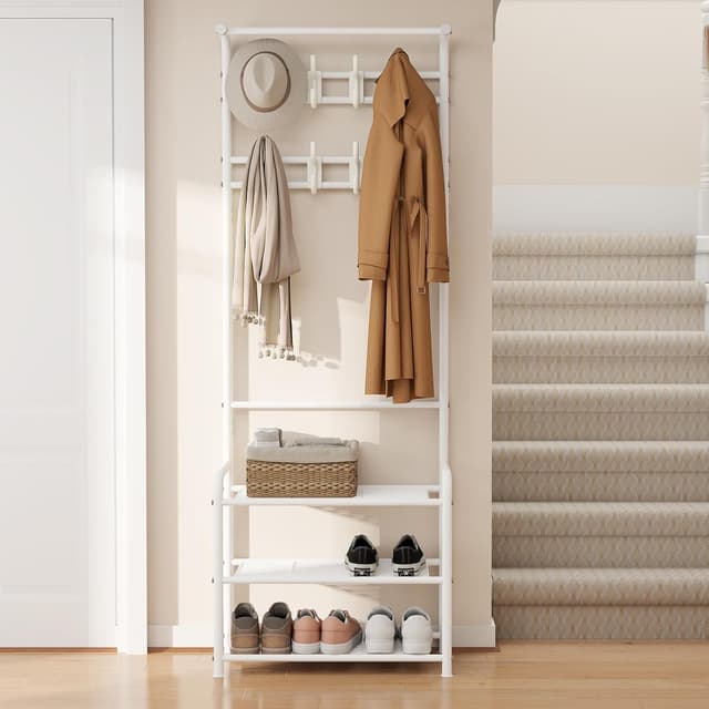 Detalle de Innotic Appendiabiti con scarpiera e 3 livelli d’appoggio (16 ganci rimovibili) bianco