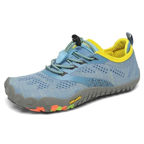 Detalle de SAGUARO Barefoot zapatillas de trail running minimalistas para niños y niñas (azul, 29 EU)