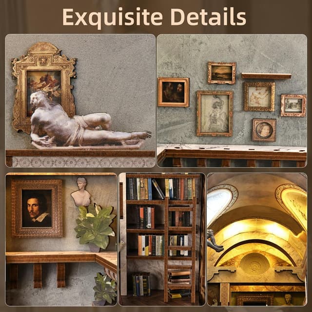 Detalle de MiniCity Book Nook Kit DIY Miniatur-Buchstütze „Bernini’s Workshop“ von MiniCity