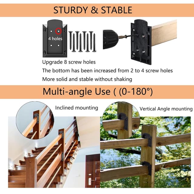 Detalle de Deck Railing Brackets Connectors 20pcs for 2"x4" timber ðŸ›