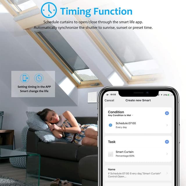 Thumbnail 3 de CURRYSMARTER Interruptor WiFi para Persianas con Control LED y Temporizador 🌐