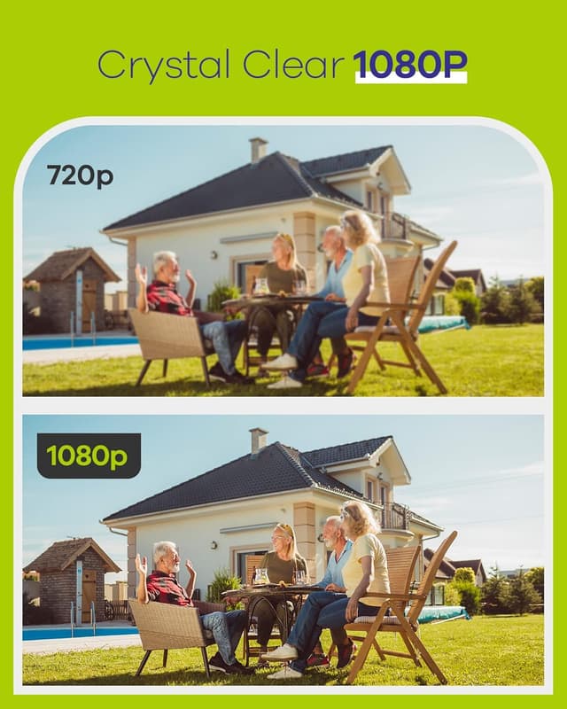 Detalle de SANNCE Telecamera di Sicurezza IP66 1080P 4-in-1 Bullet nera 2MP con visione notturna fino a 30 m