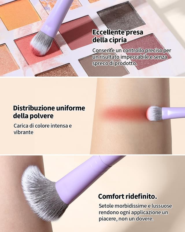 Detalle 2 de EIGSHOW set di 5 pennelli da trucco con setole agli ioni d’argento