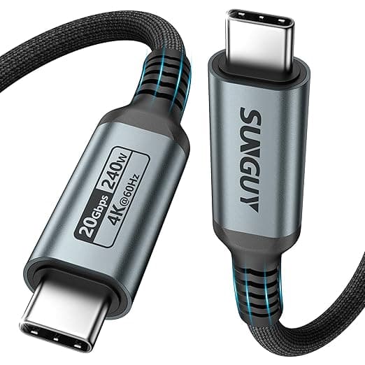 Detalle de SUNGUY Cable USB C Carga Rápida ⚡ 3m 240W
