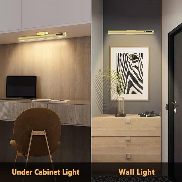 Detalle 2 de bravzurg Unterbauleuchte Küche LED Akku mit Fernbedienung & Magnet, dimmbar (3 Farbtemperaturen)