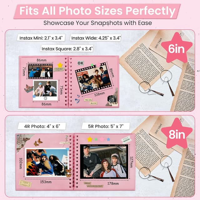 Thumbnail 4 de DazSpirit Fotoalbum zum Selbstgestalten 8 Zoll Rosa