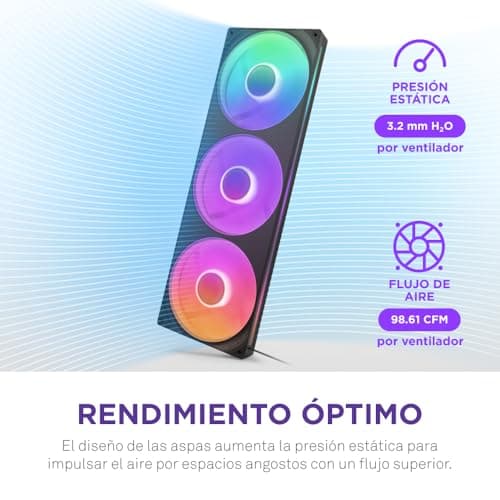 Thumbnail 6 de NZXT F420 RGB 420 mm, 3 x 140 mm ventiladores