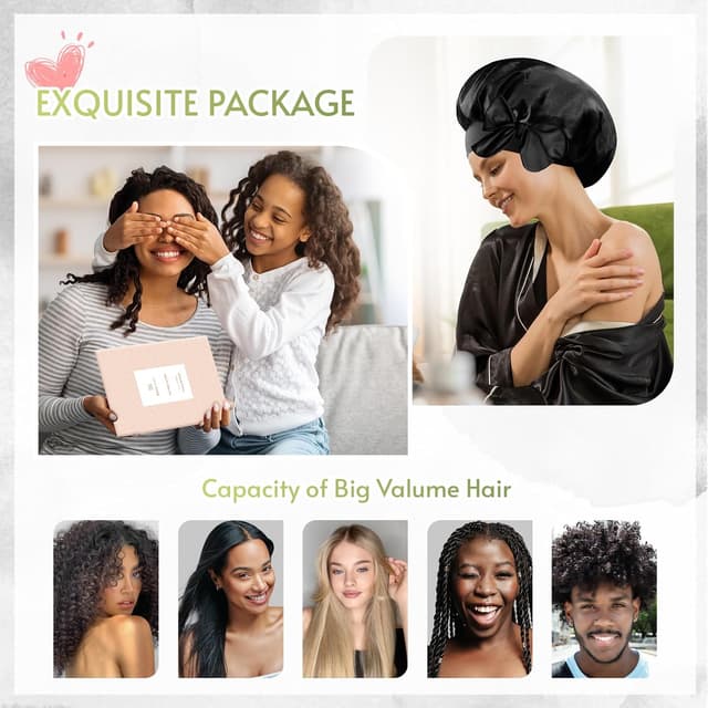 Thumbnail 5 de BONNET QUEEN Seidenhaube Doppelseitig 🎀