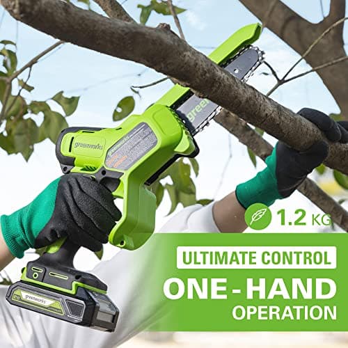 Thumbnail 7 de Greenworks 24V Mini Motosierra 10 cm 2 Ah 🌲