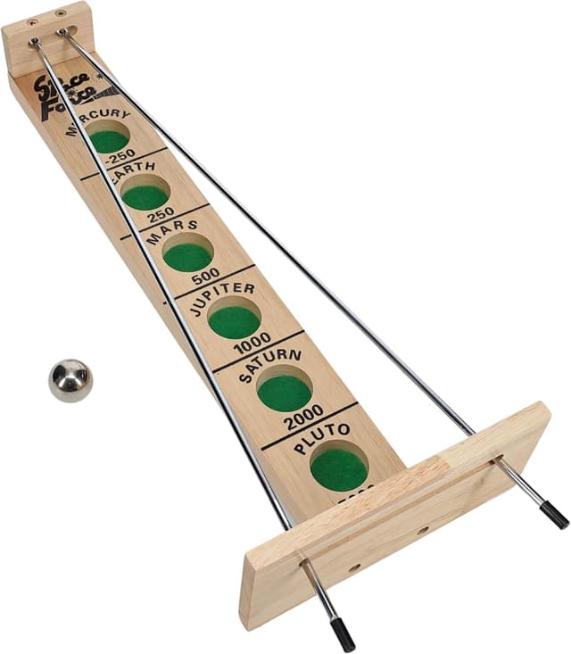 Detalle de WE Games Shoot the Moon Solid Wood Rolling Ball Game for Family Fun & Skill Building