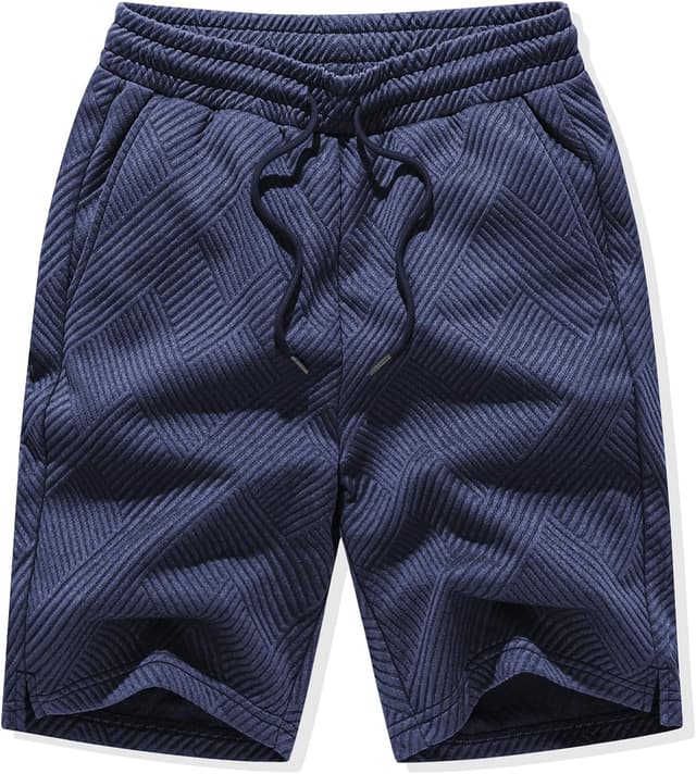 Detalle 2 de JMIERR Herren Textur-Shorts mit 3 Taschen – kurze Freizeit-Shorts für Sommer & Alltag