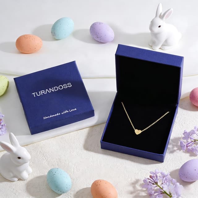 Thumbnail 6 de Turandoss Collana con iniziale a cuore in oro 14K placcato, personalizzata