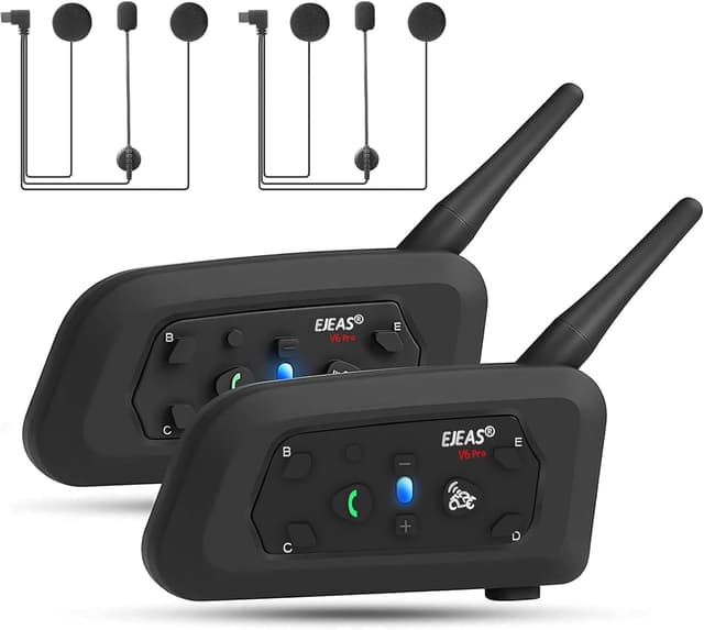 Detalle de EJEAS V6 Pro+ Interphone moto Bluetooth 5.1 (interface C) pour casque, jusqu’à 6 personnes