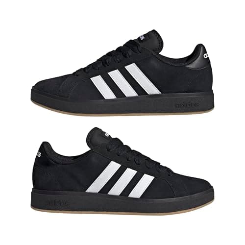 Detalle 2 de adidas Grand Court Base 00s para hombre (Core Black/FTWR White/Gum 3) con cordones, 42 EU