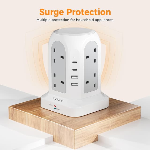 Thumbnail 6 de Tower Extension Lead 3m 8 Way with USB