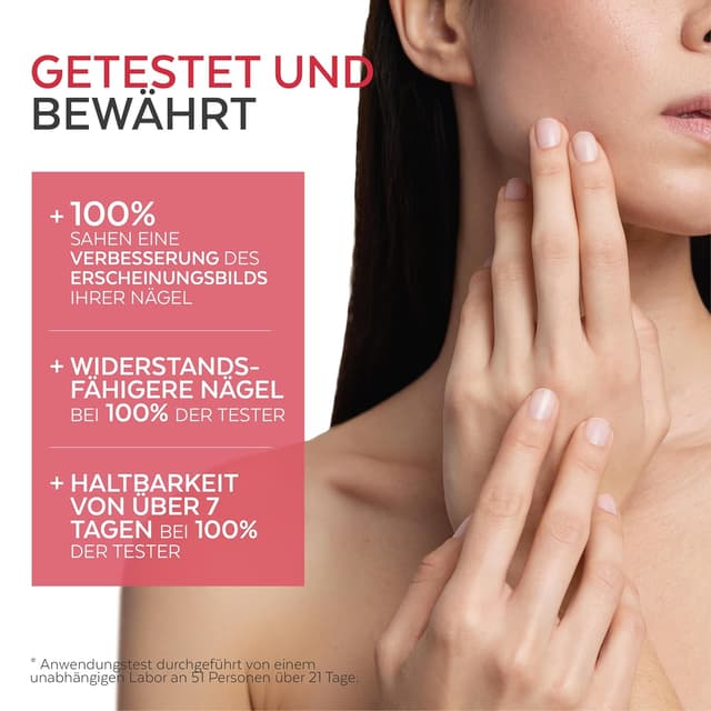 Detalle de PODERM Nagellack Nagelmykose Swiss Made in Babyrosa (8 ml) – antimykotisch mit Teebaum, Silizium & Biotin